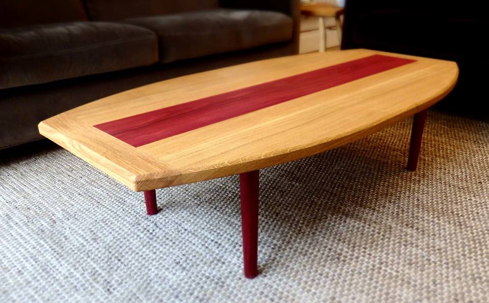 Puple Heart Table Ben Vivian Carpentry & Design | Oak and Purple Heart table